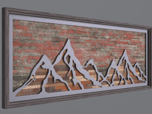 Wall Hanging Metal and wood 3D-Modell