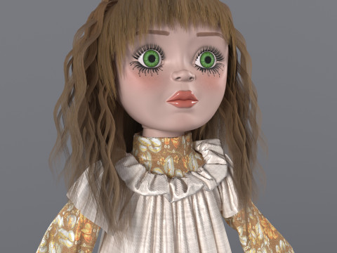 Porcelain Girl Doll People Figure 3D Model