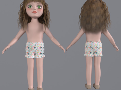 Porcelain Girl Doll People Figure 3D Model