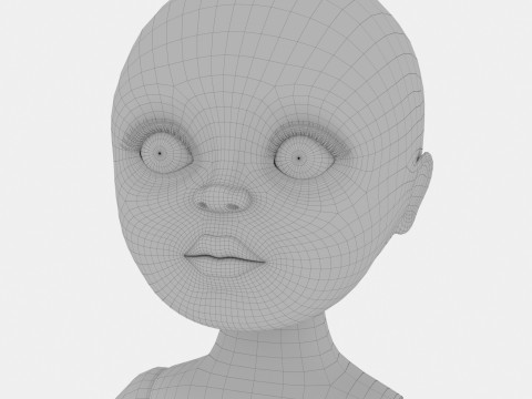Porcelain Girl Doll People Figure 3D Model