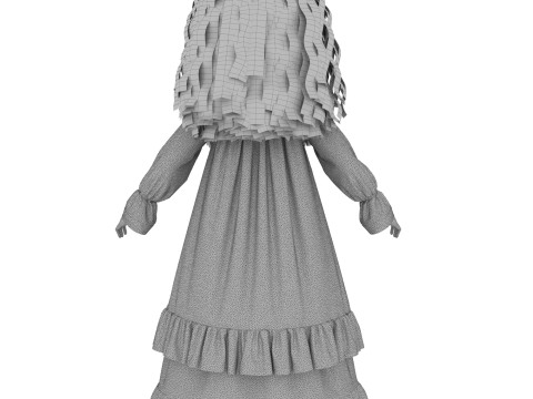 Porcelain Girl Doll People Figure 3D Model