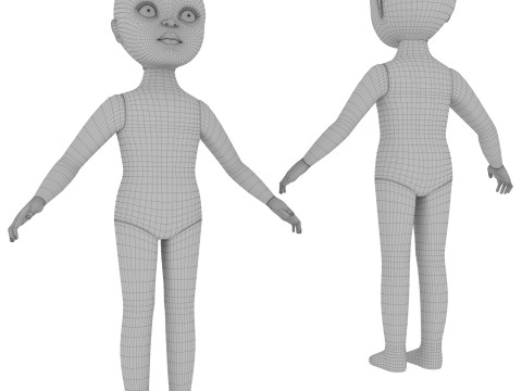 Porcelain Girl Doll People Figure 3D Model