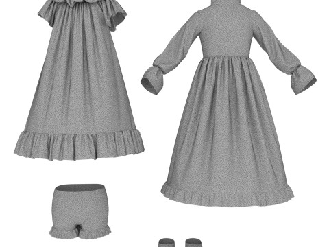Porcelain Girl Doll People Figure 3D Model