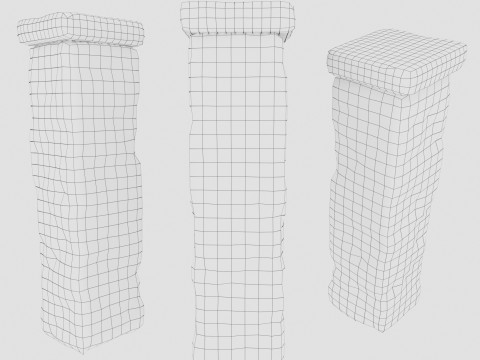 Stone wall with ivy Modello 3D