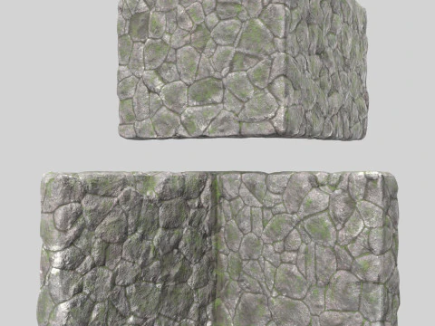 Stone wall with ivy 3D Model