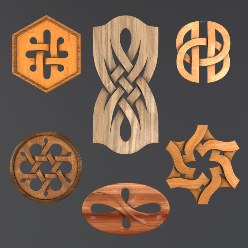 Decorative carved planks Modelo 3D .c4d .max .obj .3ds .fbx .stl .blend 