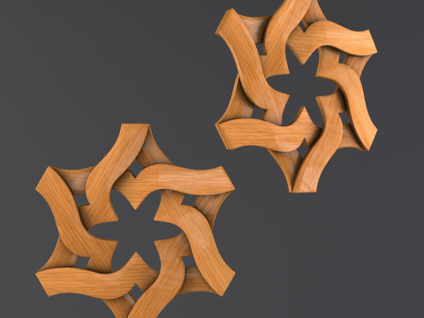 Decorative carved planks Modelo 3D