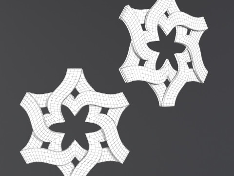 Decorative carved planks Modelo 3D