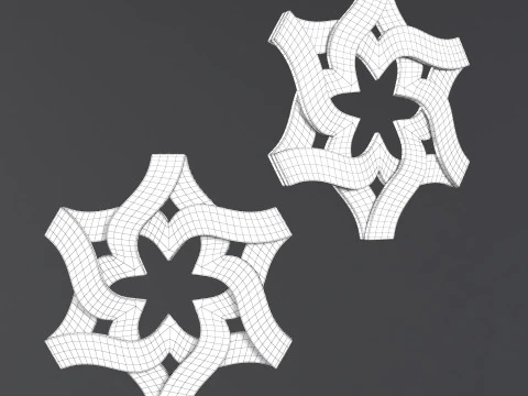 Decorative carved planks 3D Model