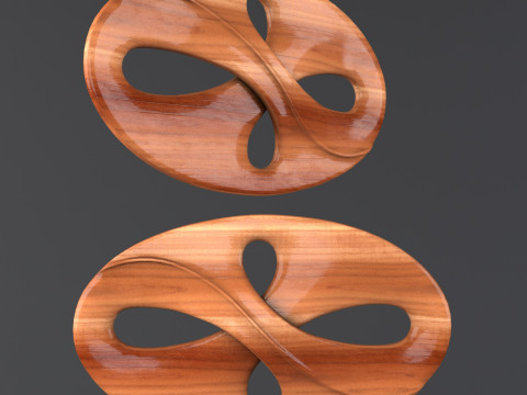 Decorative carved planks Modelo 3D