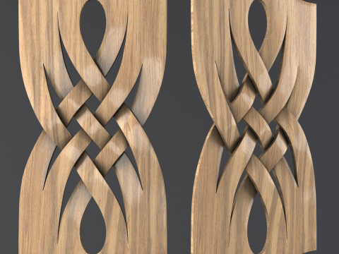 Decorative carved planks Modelo 3D
