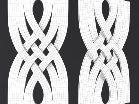 Decorative carved planks Modelo 3D