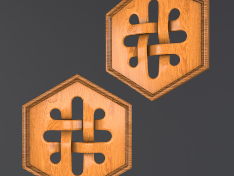 Decorative carved planks Modelo 3D