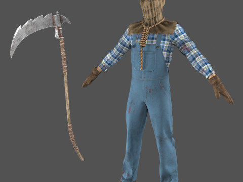 Scarecrow reaper with scythe 3D Модель