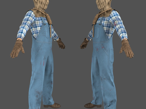 Scarecrow reaper with scythe 3D Model