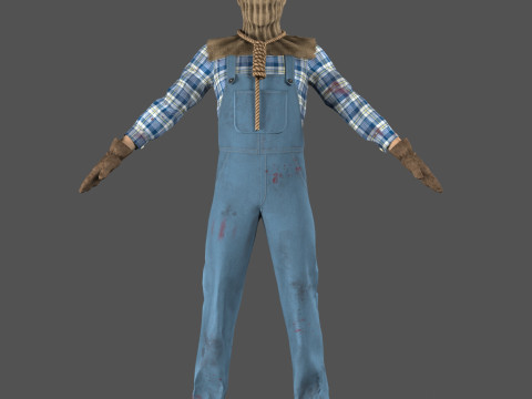 Scarecrow reaper with scythe 3D Model