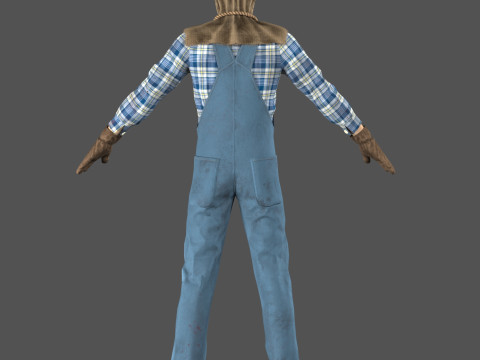 Scarecrow reaper with scythe 3D Model