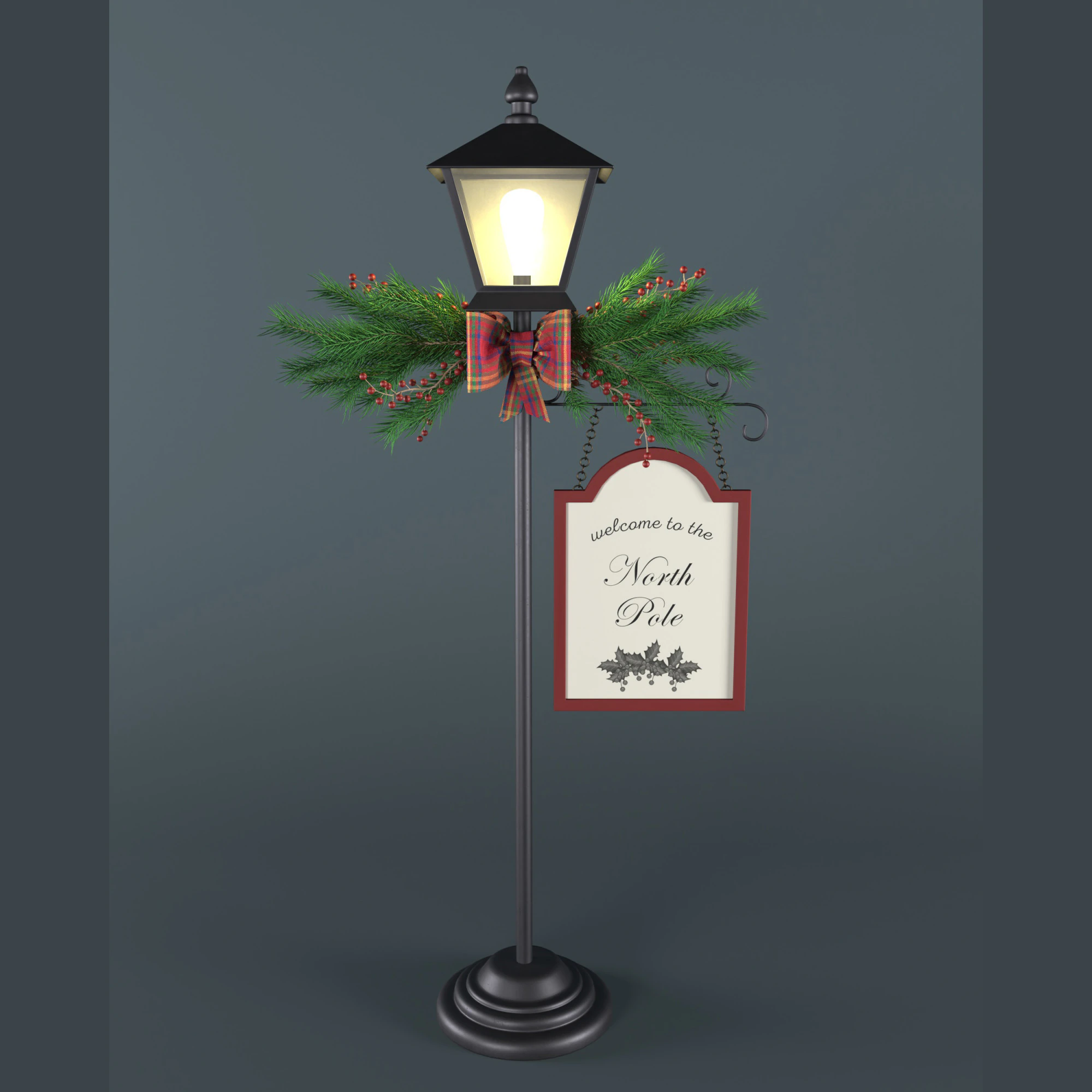 Floor Christmas lamp 3D Model .c4d .max .obj .3ds .fbx .stl .blend