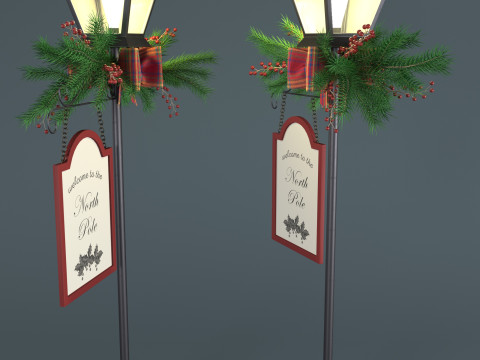Floor Christmas lamp 3D Model