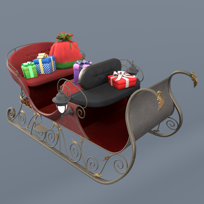 Santas sleigh 3Dモデル .c4d .max .obj .3ds .fbx .stl .blend 
