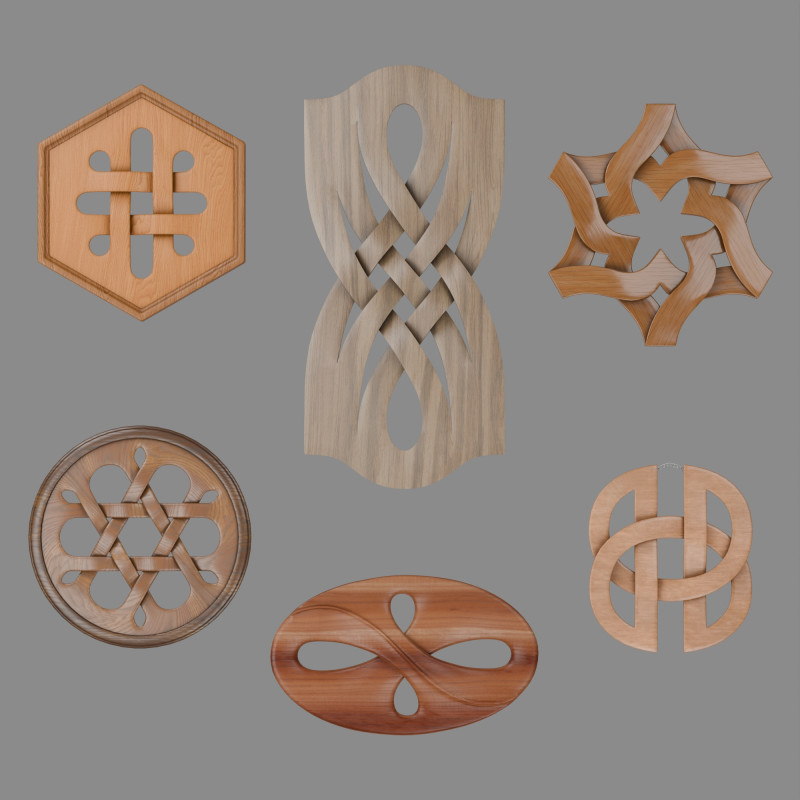Decorative carved planks 3D-Modell .c4d .max .obj .3ds .fbx .stl .blend 