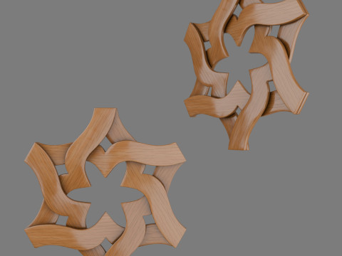 Decorative carved planks 3D-Modell