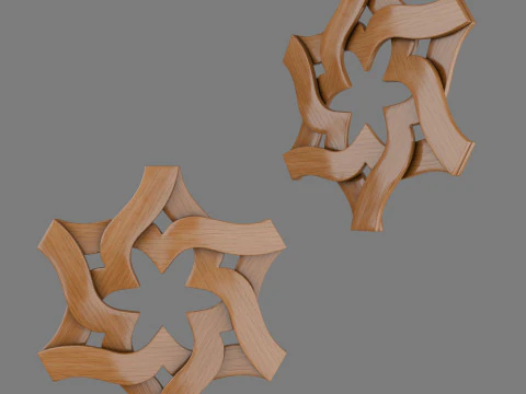 Decorative carved planks 3D Model