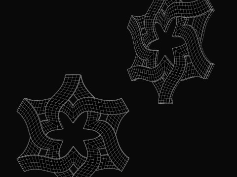Decorative carved planks 3D-Modell