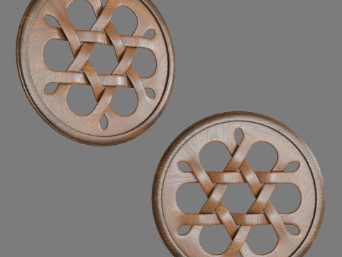 Decorative carved planks 3D-Modell