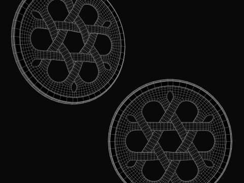 Decorative carved planks 3D-Modell