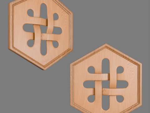 Decorative carved planks 3D-Modell