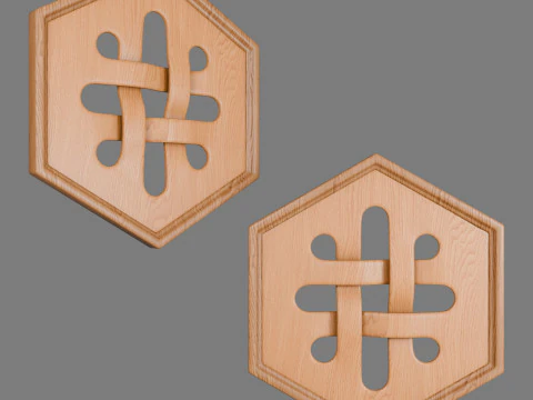 Decorative carved planks 3D Model