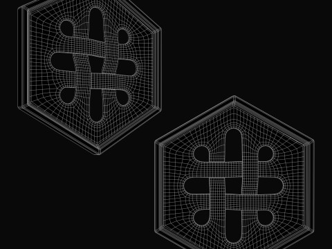 Decorative carved planks 3D-Modell