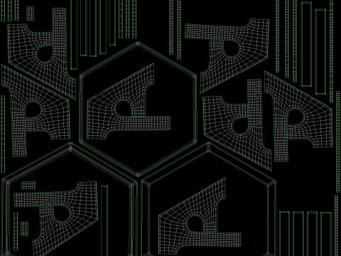 Decorative carved planks 3D-Modell