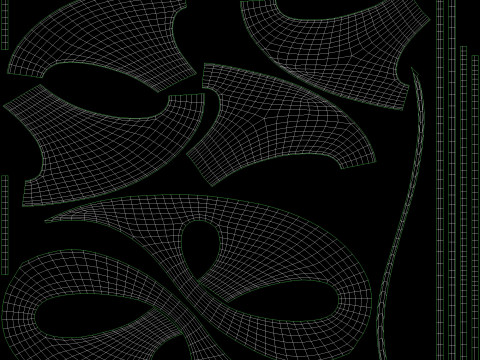Decorative carved planks 3D-Modell