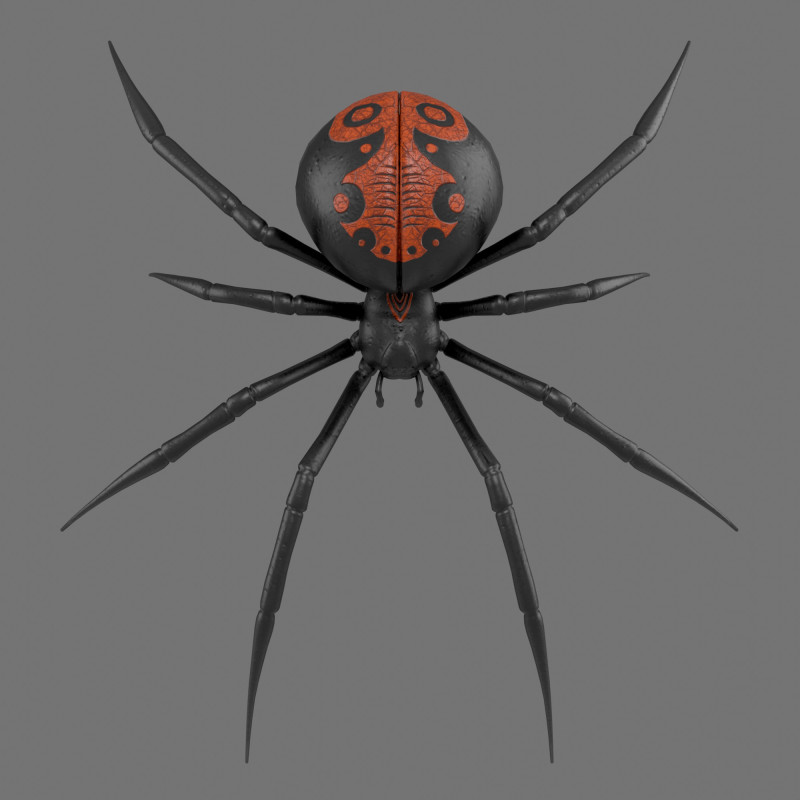 Spider Black Widow Modello 3D .c4d .max .obj .3ds .fbx .stl .blend 