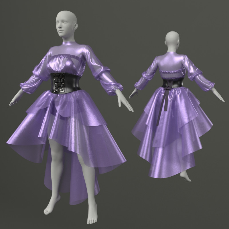 Suit with corset Modèle 3D .c4d .max .obj .3ds .fbx .stl .blend 