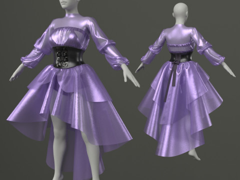 Suit with corset 3D 모델