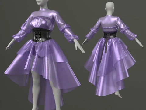 Костюм с корсетом 3D Модель