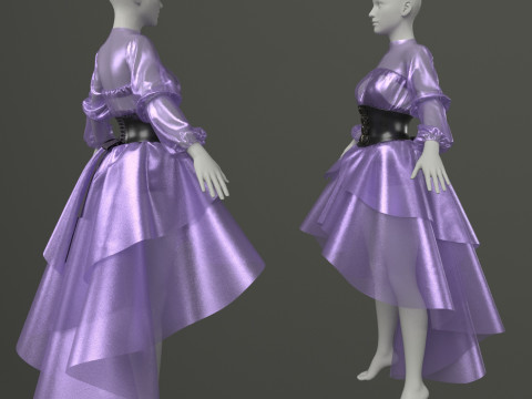 Suit with corset Modèle 3D