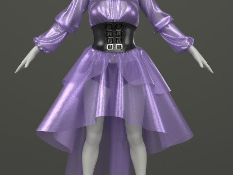 Suit with corset Modèle 3D