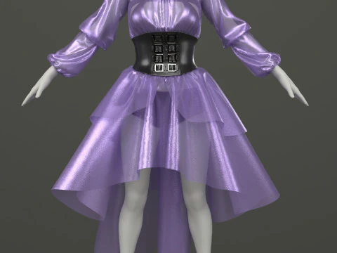 Suit with corset 3D Model