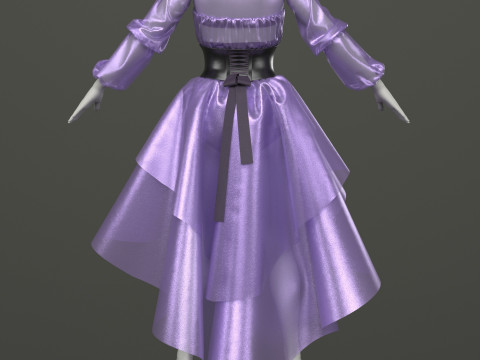 Suit with corset Modèle 3D
