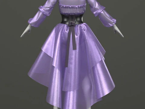 Suit with corset 3D Model