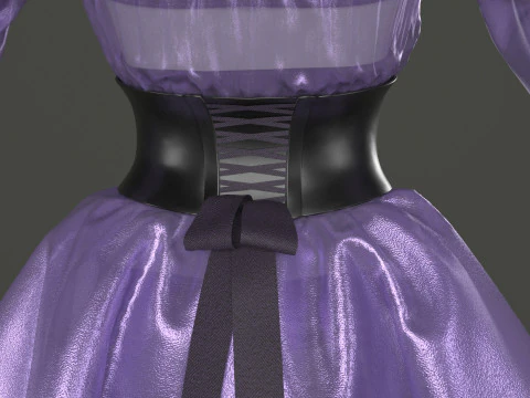 Suit with corset 3D Model