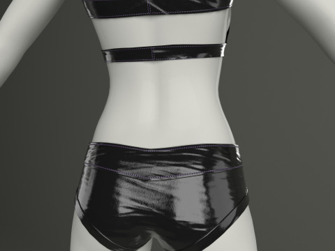 Suit with corset Modèle 3D
