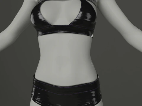 Suit with corset 3D Model