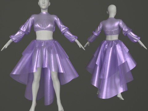 Suit with corset Modèle 3D