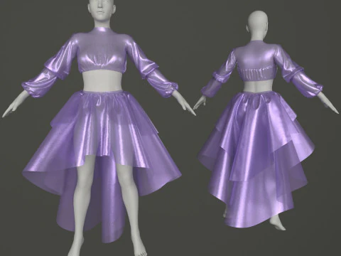 Suit with corset 3D Model