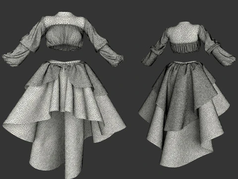 Suit with corset 3D Model